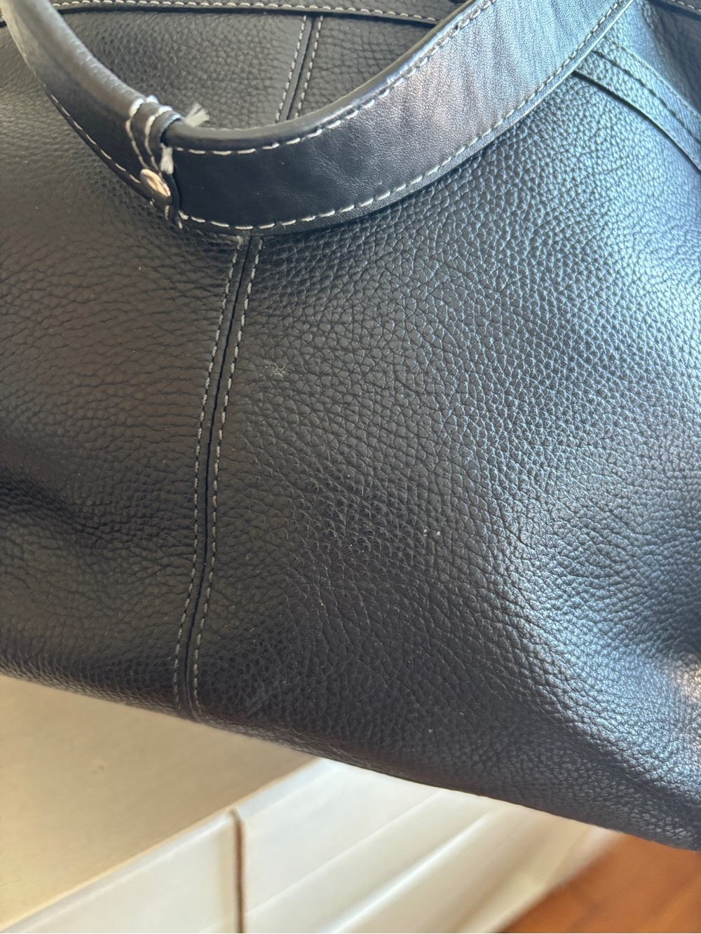 Vintage Coach Black Pebbled Leather Tote Bag Style 14683 - Picture 6 of 9